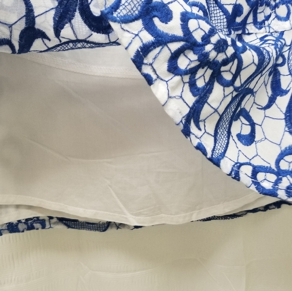 Mono B Cobalt Blue Embroidered Skirt Size Large - Picture 3 of 6